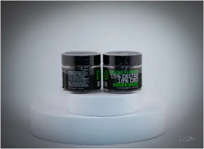 D8-HI Delta 8 Flower. 15% Delta 8. 18% CBD Suver Haze. 3.5g Jar