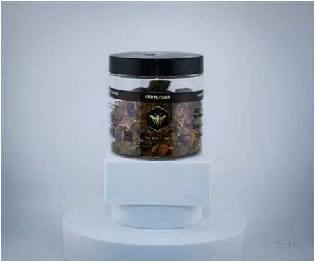 Elite Premium CBD Flower. 1 ounce Jar (28g). Less than 0.3% THC